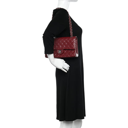 Chanel Caviar Quilted Medium Double Flap Dark Red 2 of 12