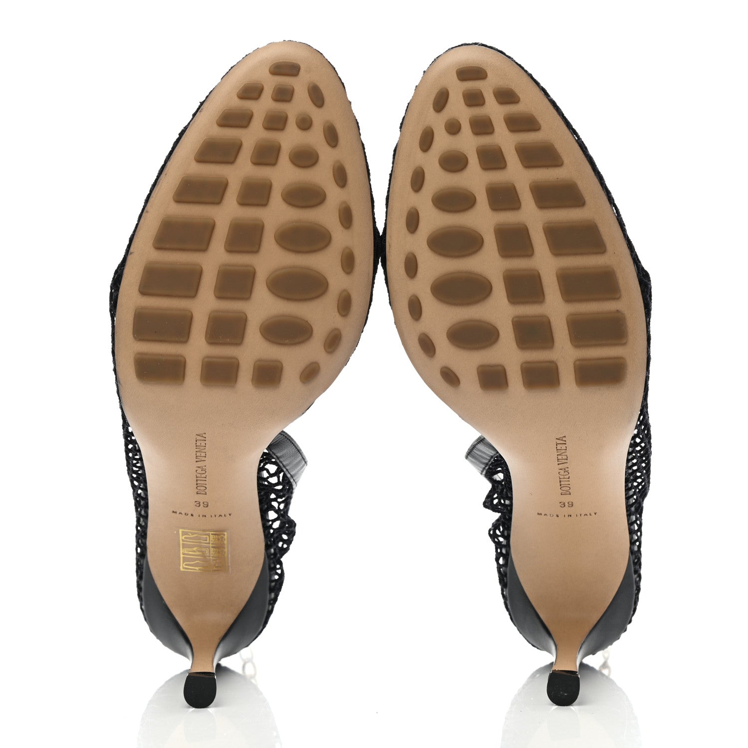 Bottega Veneta Mesh Nappa Chunky Chain Sandals 39 Black 5 of 7