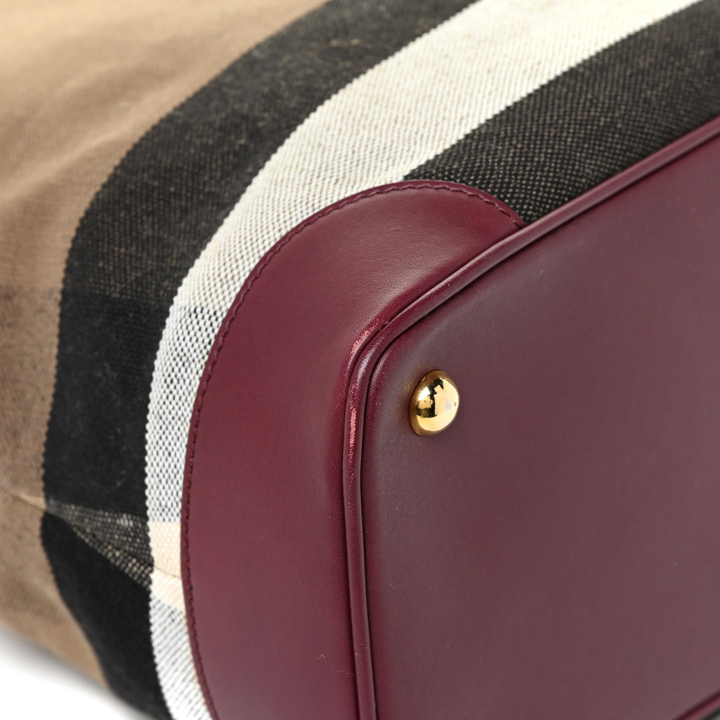Canvas Mega Check Calfskin Medium Bloomsbury Saddle Burgundy