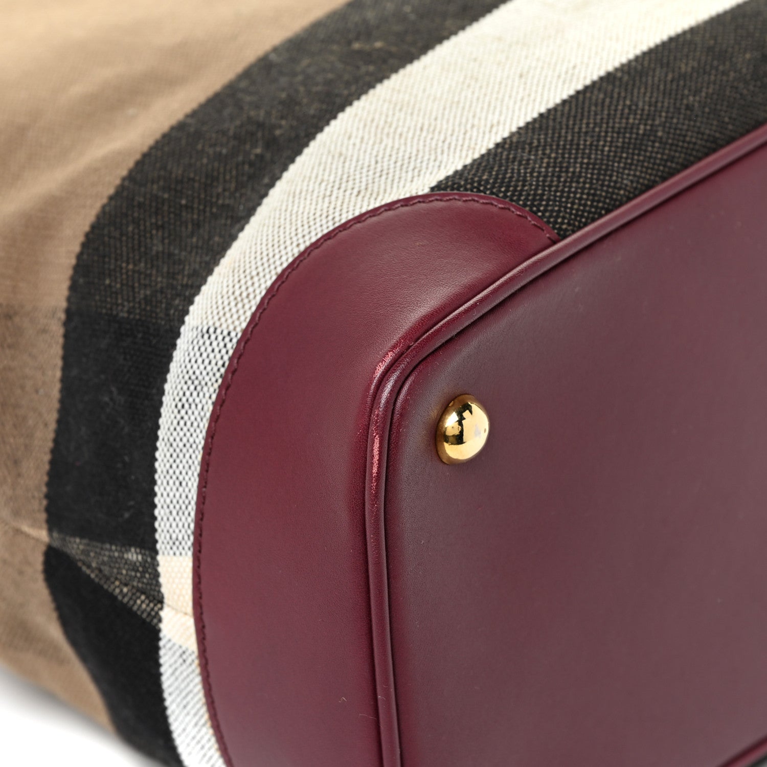 Burberry Canvas Mega Check Calfskin Medium Bloomsbury Saddle Burgundy 11 of 19