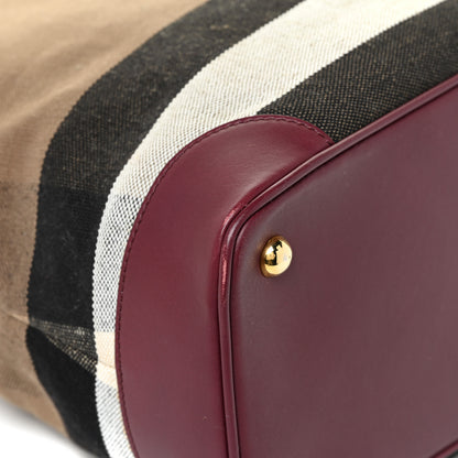 Burberry Canvas Mega Check Calfskin Medium Bloomsbury Saddle Burgundy 11 of 19