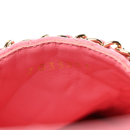 Chanel Lambskin Quilted CC Chain Espadrilles 38 Pink Red 9 of 10