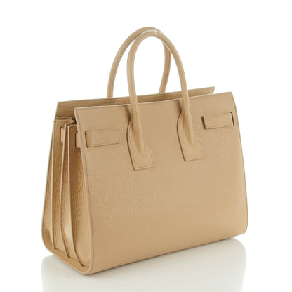 Saint Laurent Grained Calfskin Small Sac De Jour Dark Beige 3 of 7
