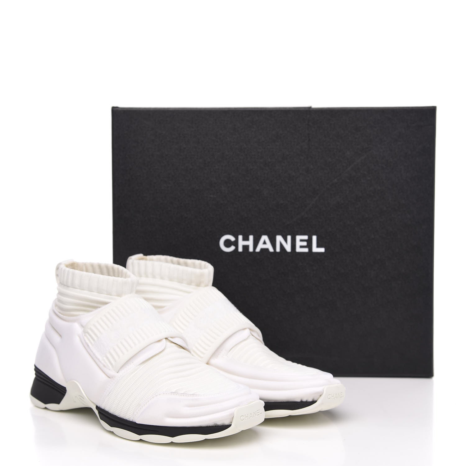 Chanel Stretch Fabric CC Sneakers 36.5 White 11 of 11