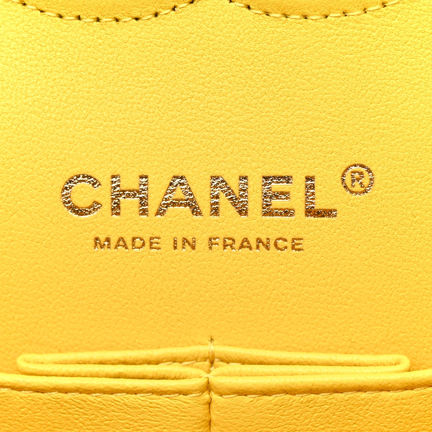 Chanel Caviar Quilted Medium Double Flap Yellow 6 of 11