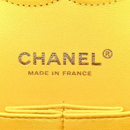 Chanel Caviar Quilted Medium Double Flap Yellow 6 of 11