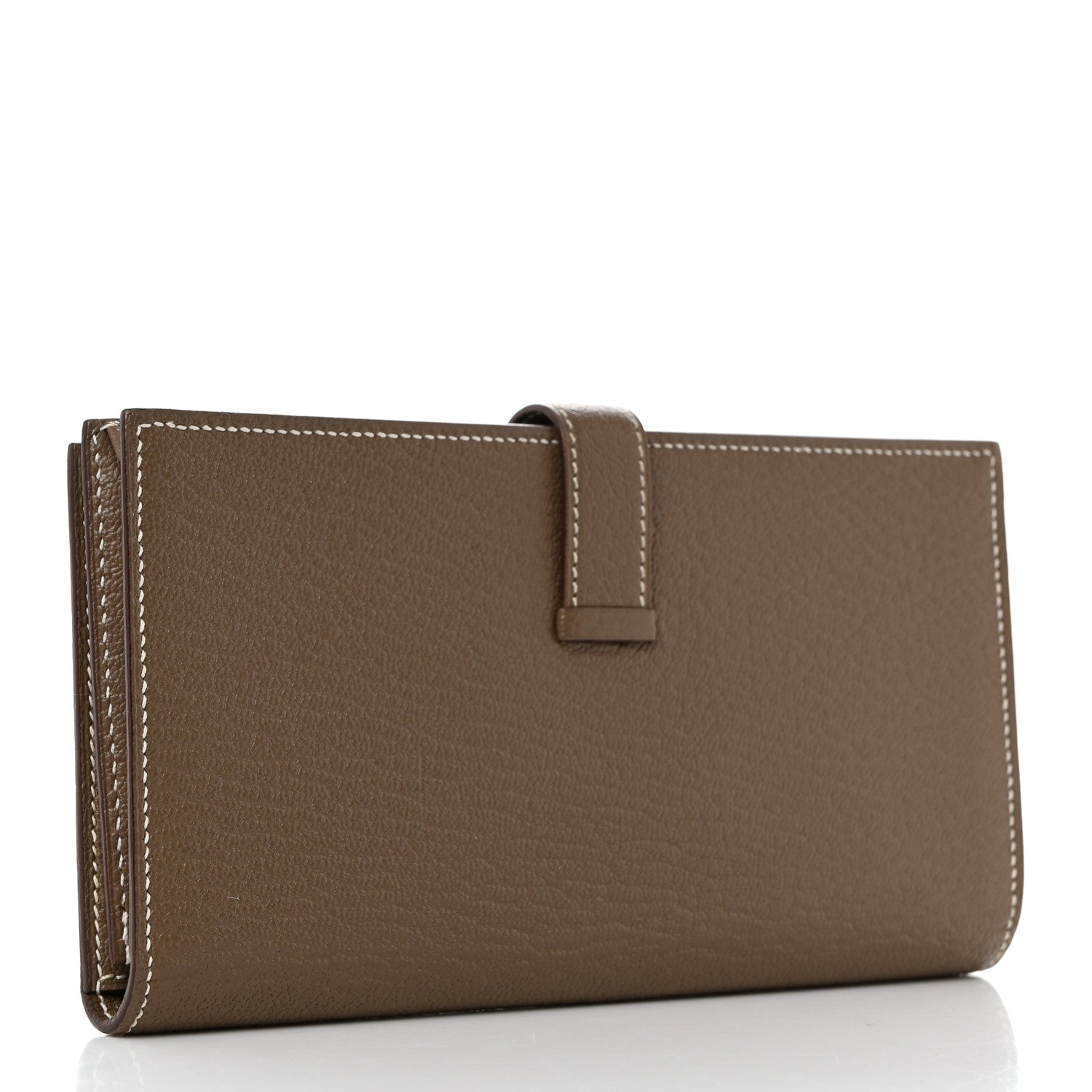 Hermes Chevre Mysore Bearn Gusset Wallet Etoupe 3 of 8