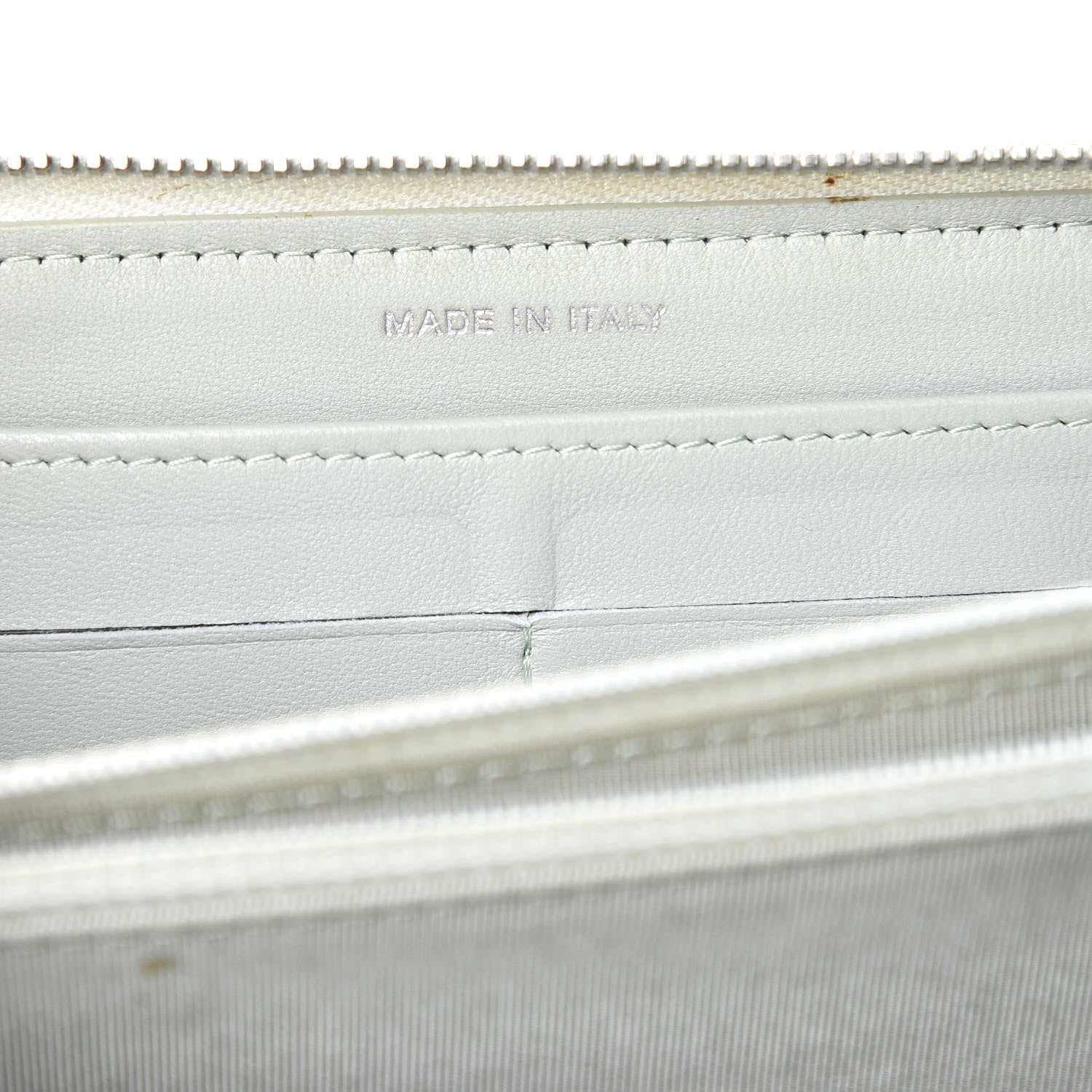 Chanel Lambskin Quilted Large Gusset Zip Around Wallet Light Green 7 of 14