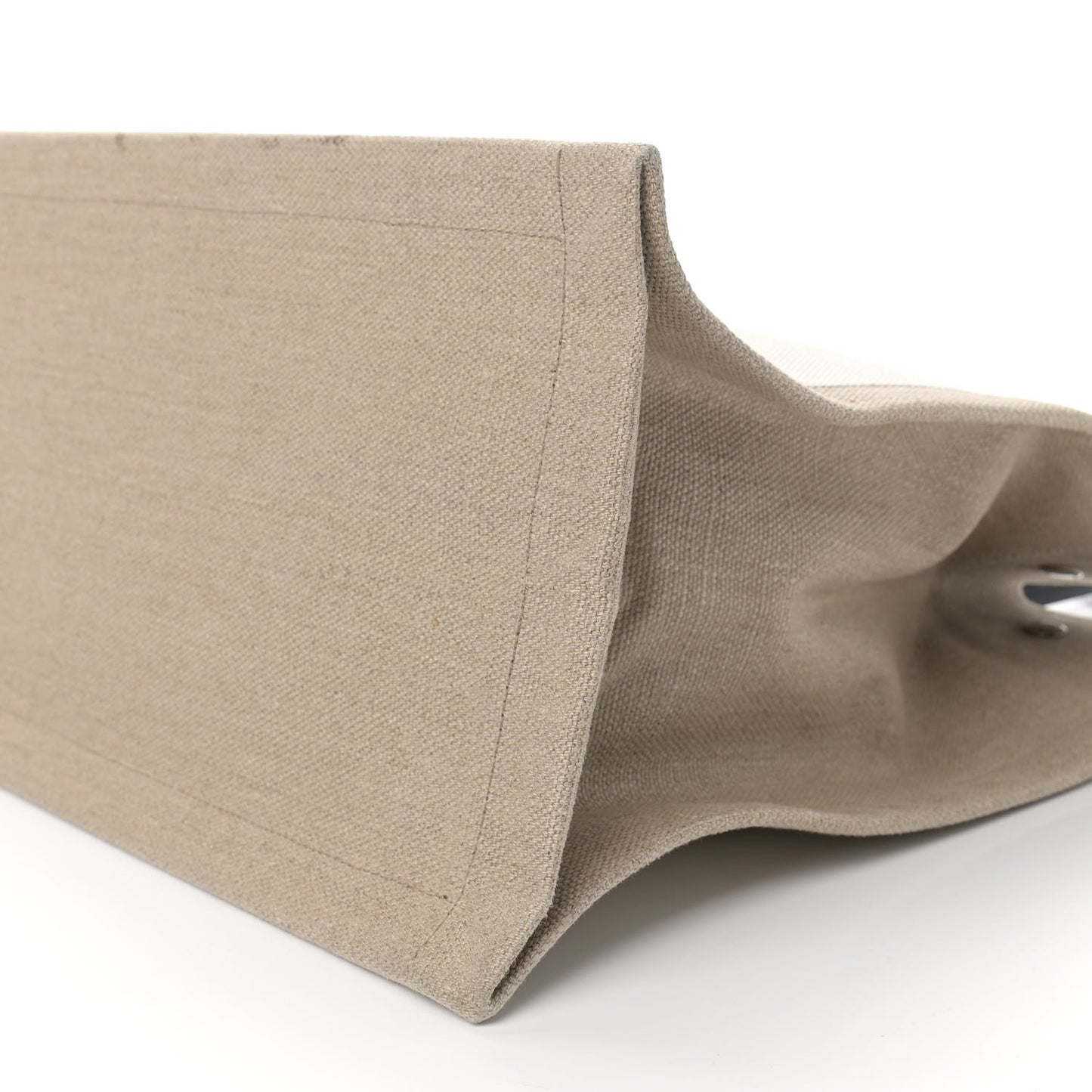 Linen Calfskin Small Rive Gauche Tote Greggio Natural