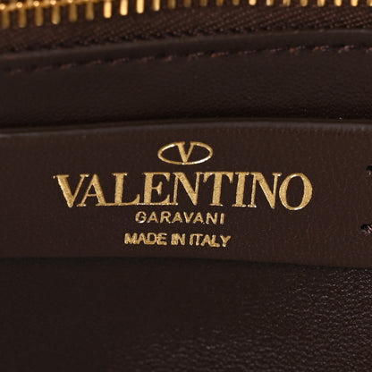 Valentino Garavani PVC Calfskin Large Roman Stud Shoulder Bag Transparent Dark Brown 6 of 9