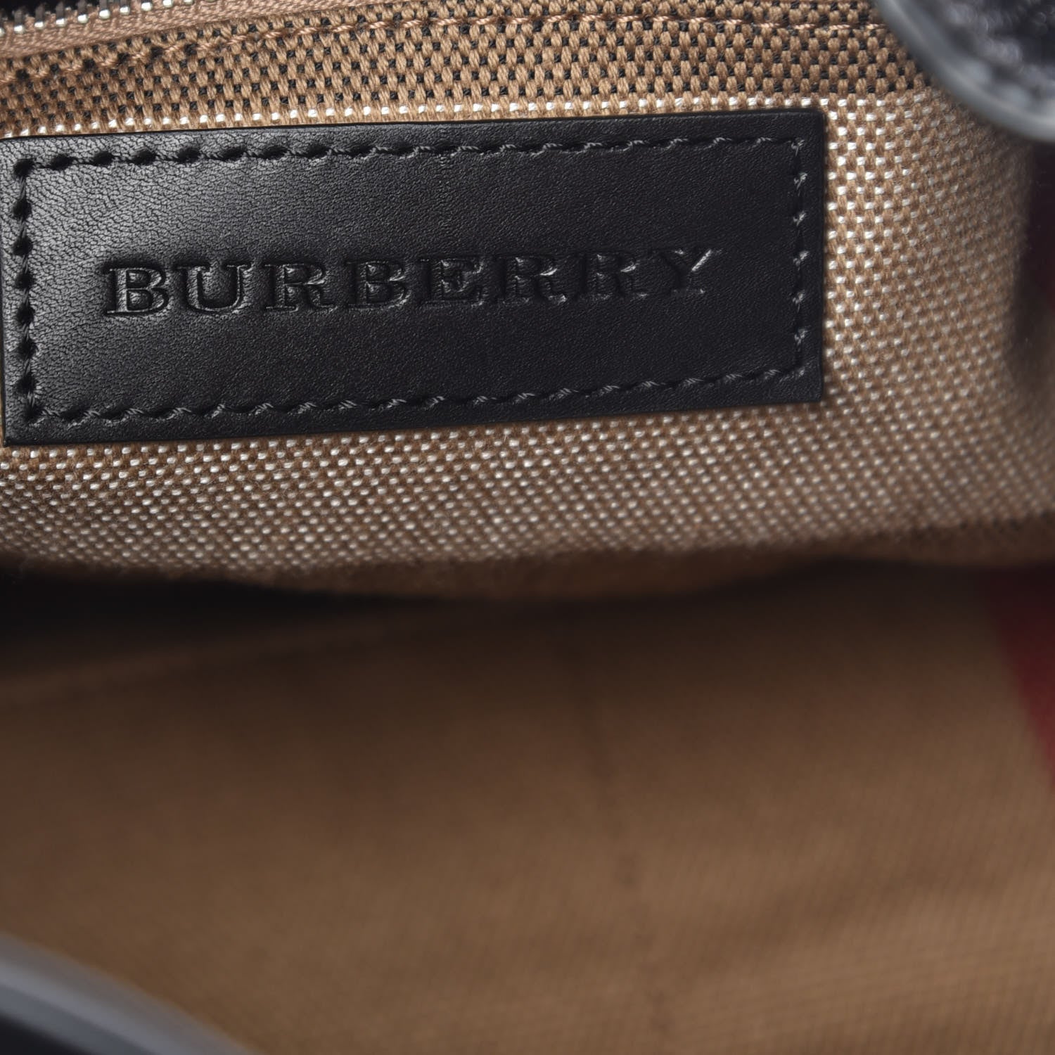 Burberry Grainy Calfskin House Check Medium Maidstone Black 6 of 9