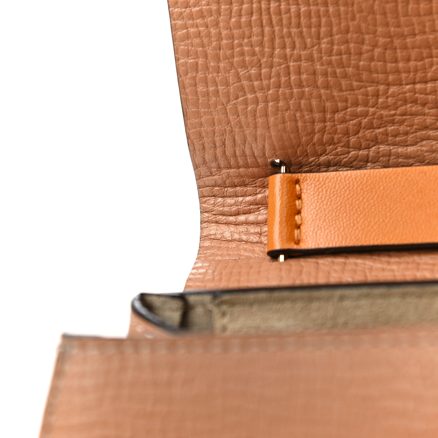 Grained Calfskin Lambskin Bi-Color Drew Shoulder Bag Wet Sand Sunflower