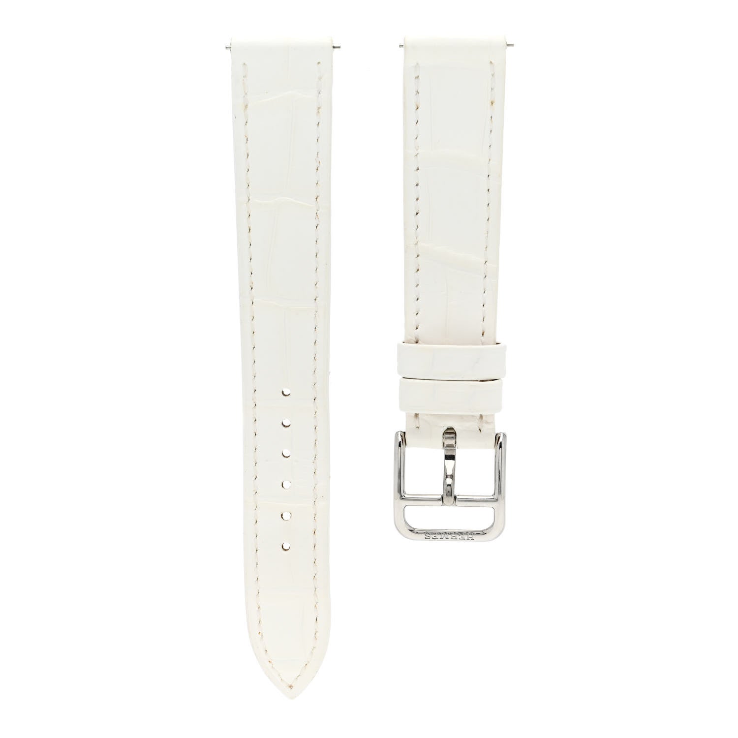 Hermes Matte Alligator 21mm Heure H Hour Watch Strap White 1 of 6