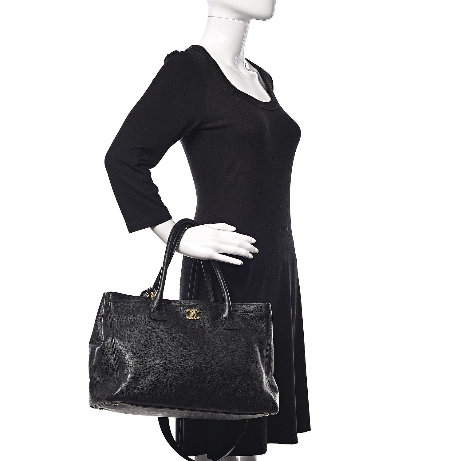 Chanel Calfskin Cerf Shopper Tote Black 2 of 19
