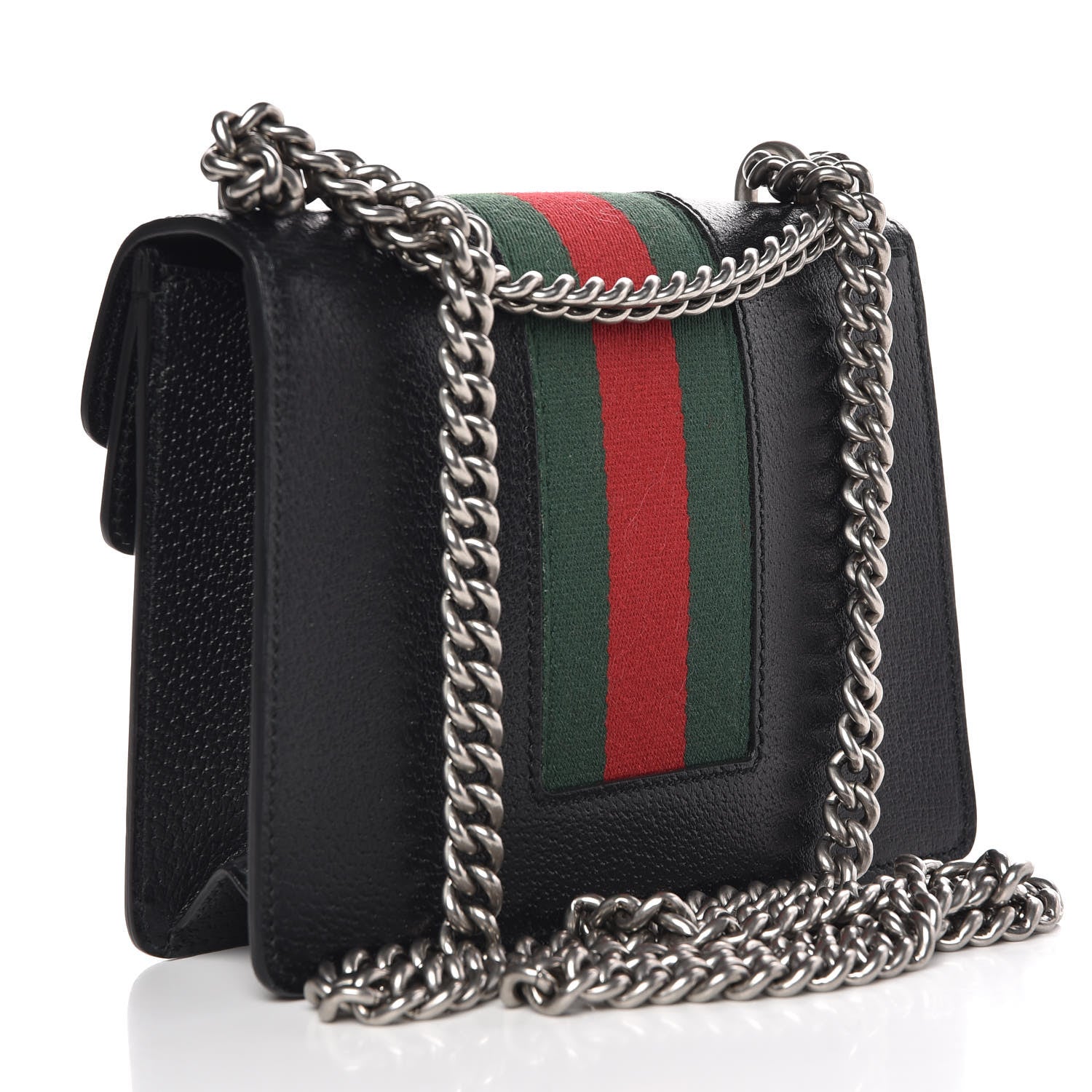 Gucci Calfskin Web Mini Dionysus Shoulder Bag Black 3 of 7