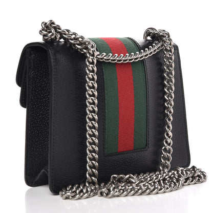 Gucci Calfskin Web Mini Dionysus Shoulder Bag Black 3 of 7