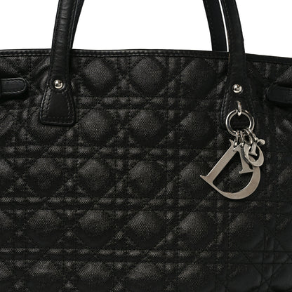 Christian Dior Coated Canvas Cannage Small Panarea Tote Black 8 of 12