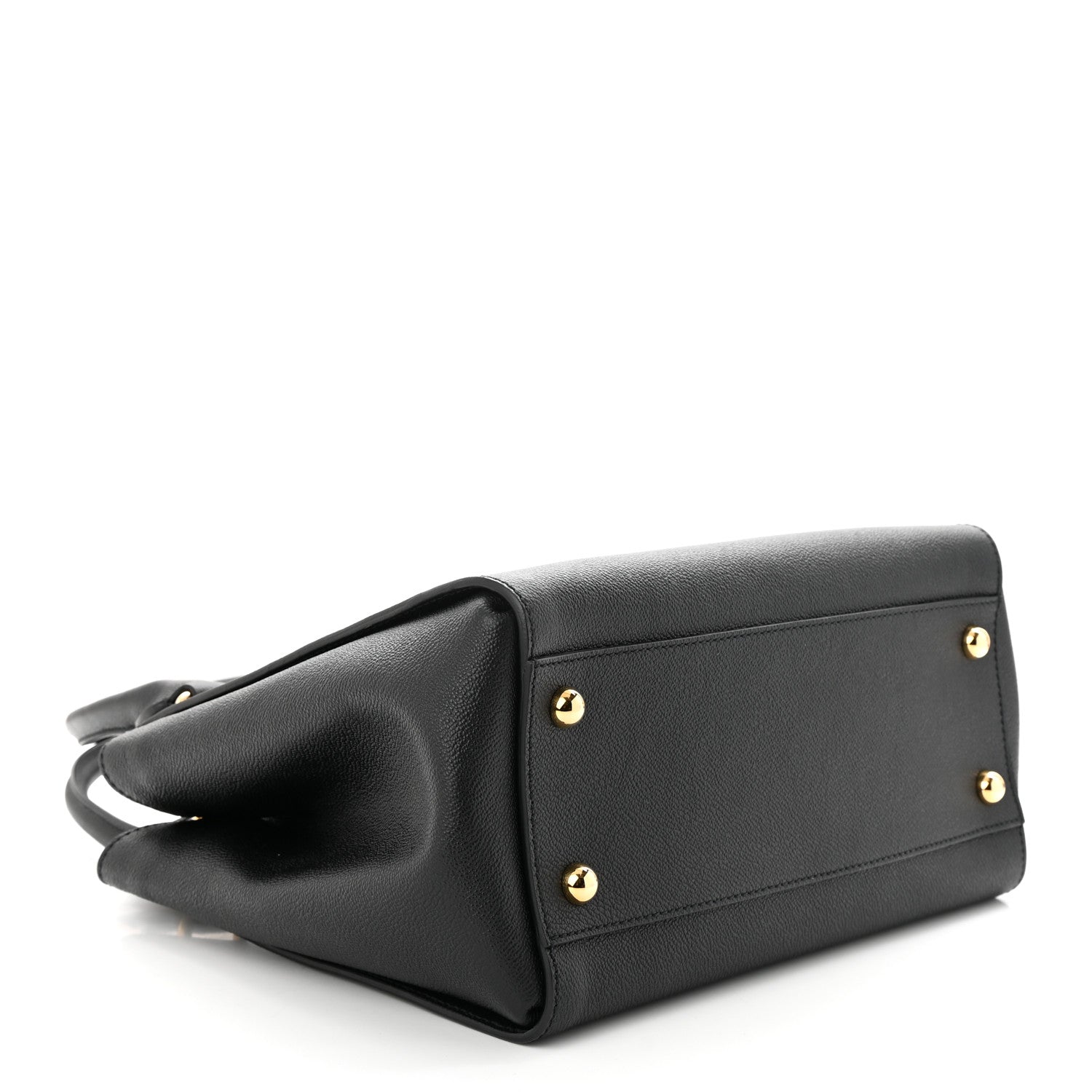 Burberry Soft Grain Calfskin Medium Buckle Tote Black 4 of 11