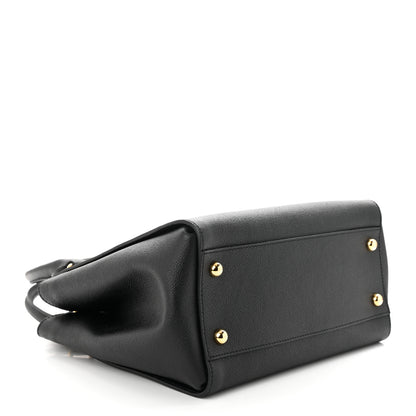 Burberry Soft Grain Calfskin Medium Buckle Tote Black 4 of 11