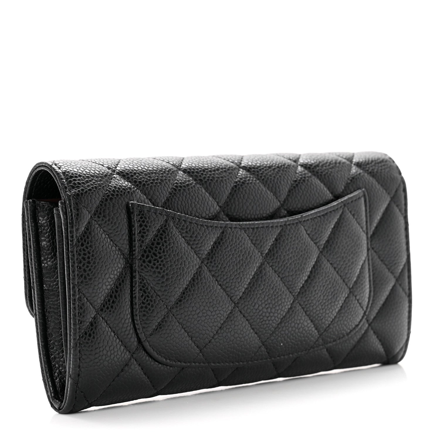 Chanel Caviar Quilted Large Gusset Flap Wallet Black 3 of 8