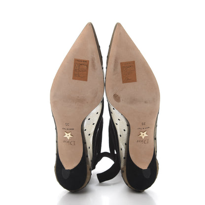 Christian Dior Suede Calfskin Lovely-D Ankle Wrap Pumps 35 Black 5 of 7