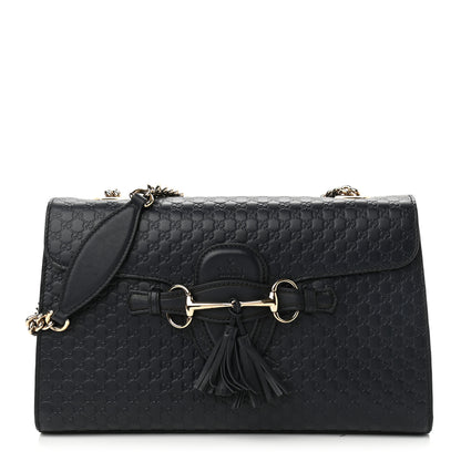 Gucci Soft Microguccissima Medium Emily Chain Shoulder Bag Blue 1 of 13