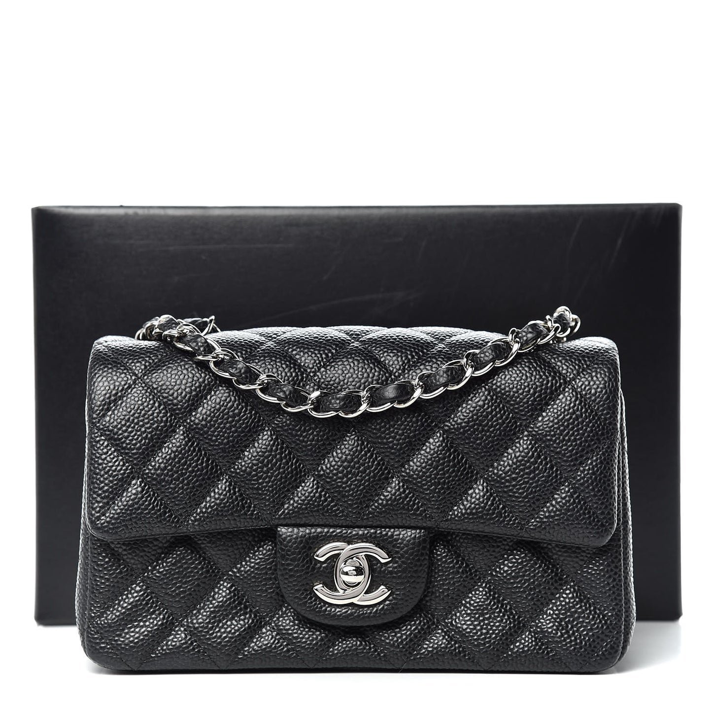 Caviar Quilted Mini Rectangular Flap Black