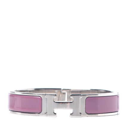 Hermes Enamel Narrow Clic Clac H Bracelet PM Cyclamen 1 of 6