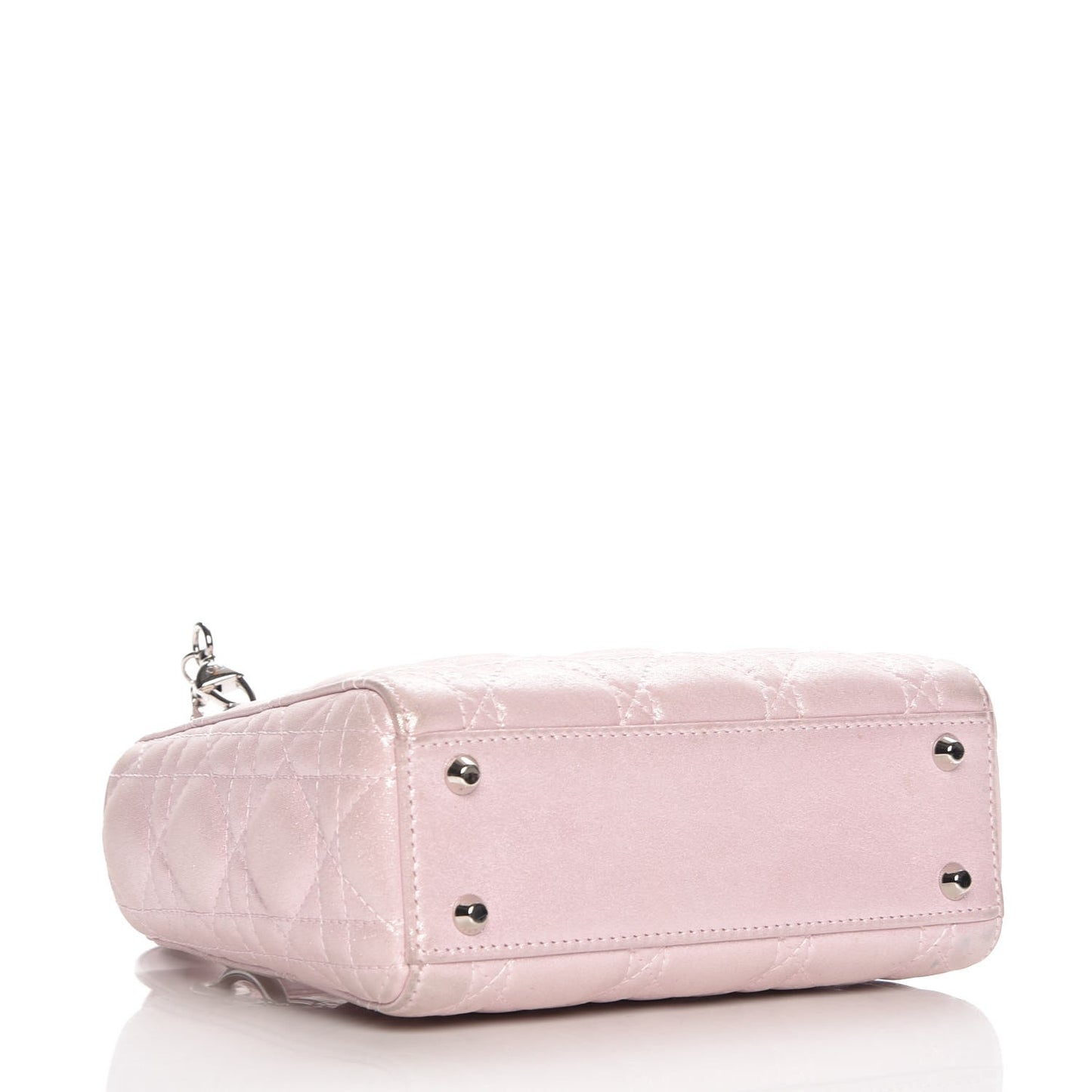 Metallic Calfskin Cannage Mini Lady Dior Pink