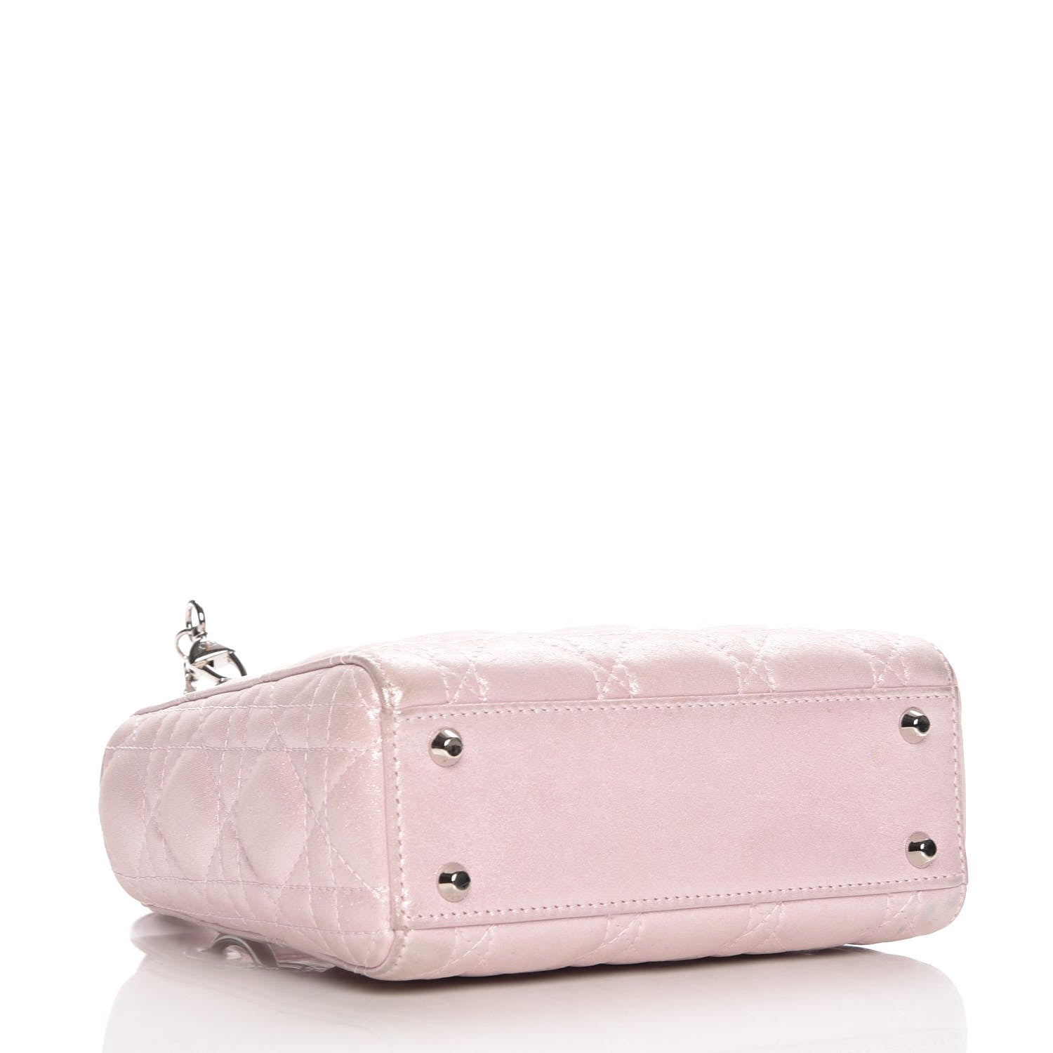Christian Dior Metallic Calfskin Cannage Mini Lady Dior Pink 4 of 9