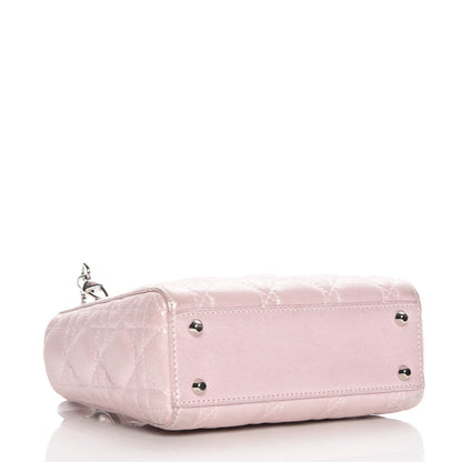 Christian Dior Metallic Calfskin Cannage Mini Lady Dior Pink 4 of 9