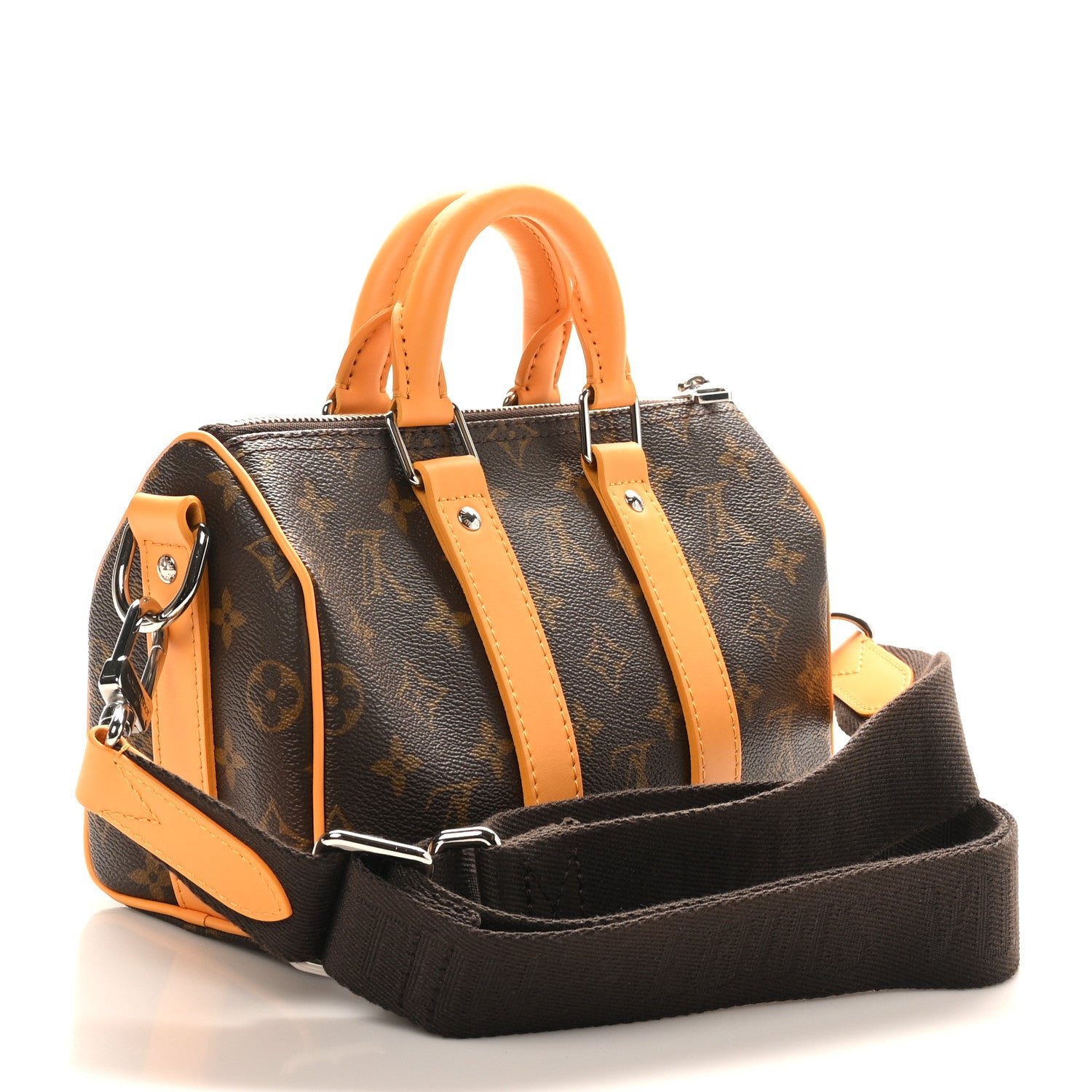 Louis Vuitton Monogram Macassar LV Colormania Keepall Bandouliere 25 Safran Yellow 3 of 9