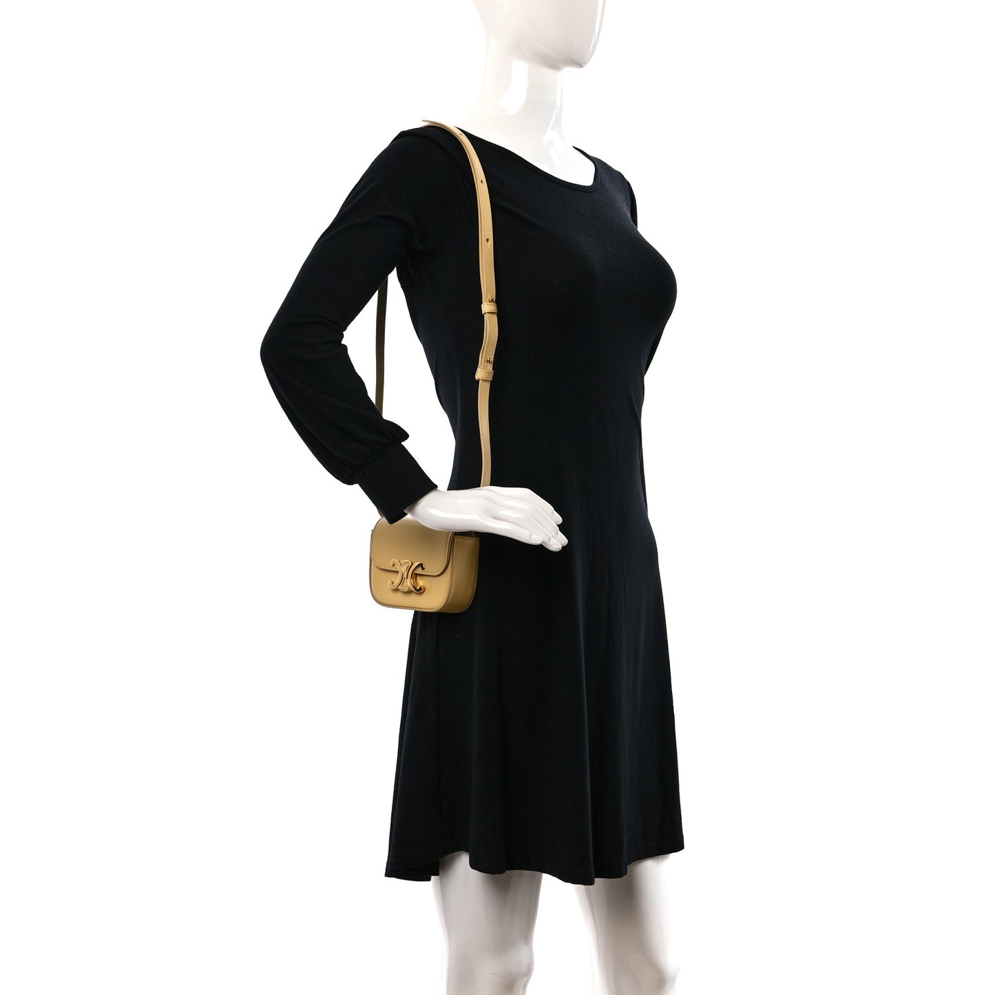 Shiny Calfskin Mini Claude Almond Green