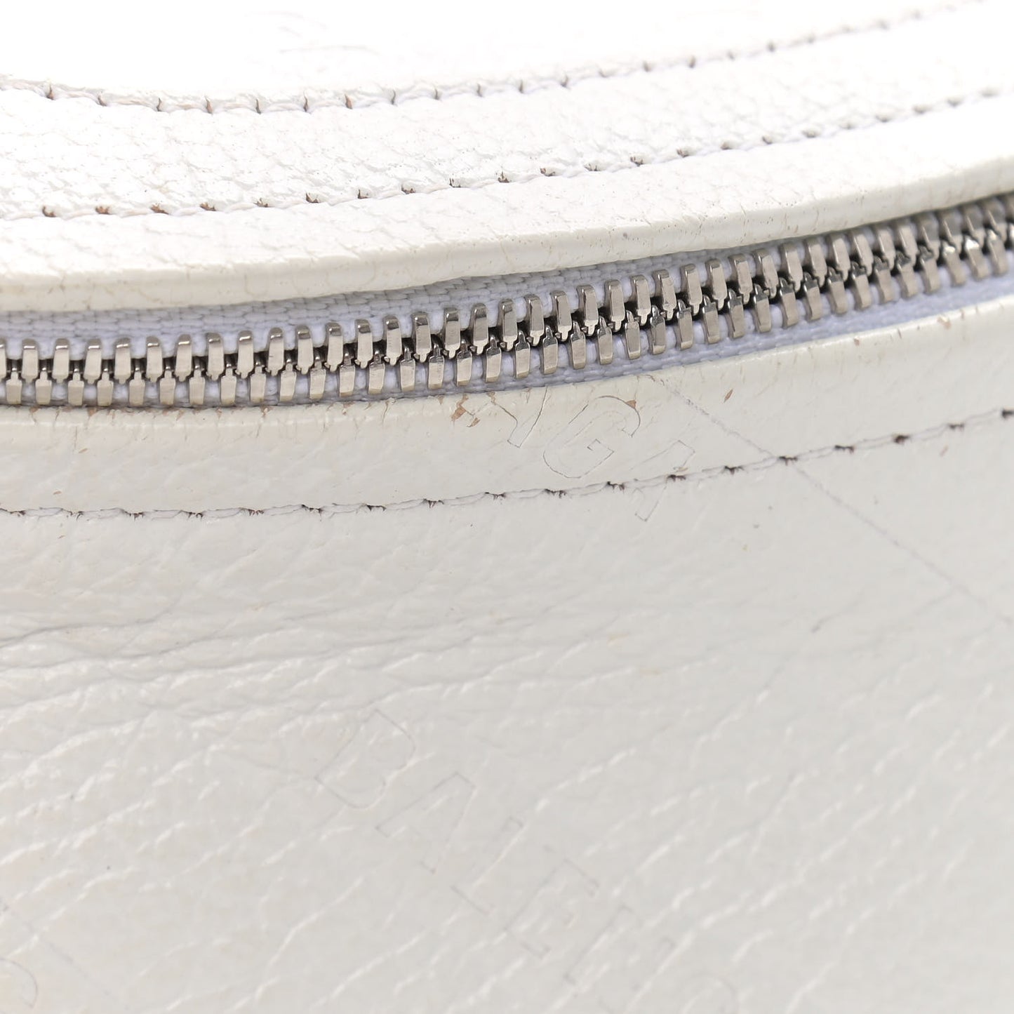 Shiny Goatskin Allover Logo Embossed XXS Souvenir Belt Bag White