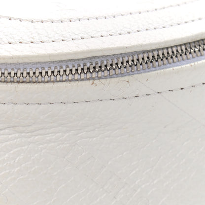 Balenciaga Shiny Goatskin Allover Logo Embossed XXS Souvenir Belt Bag White 12 of 18