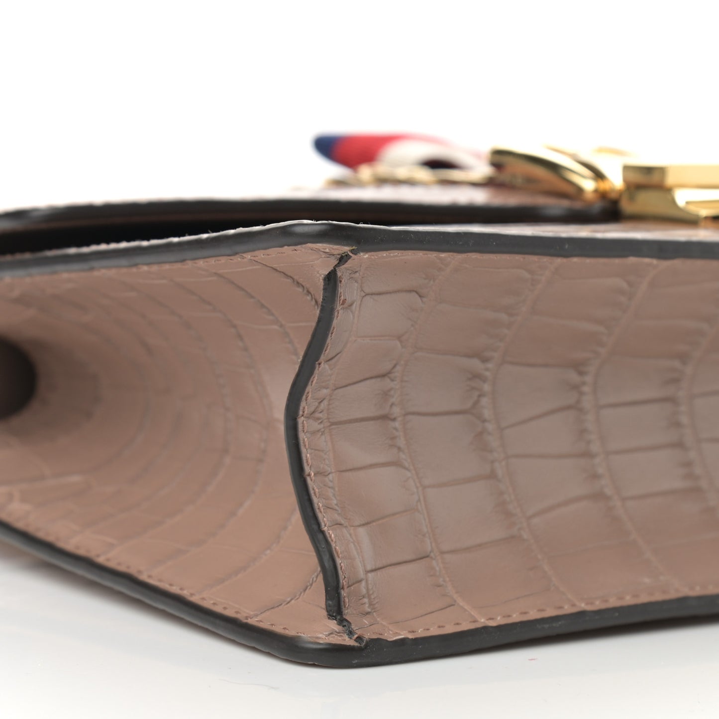 Alligator Small Sylvie Shoulder Bag Beige