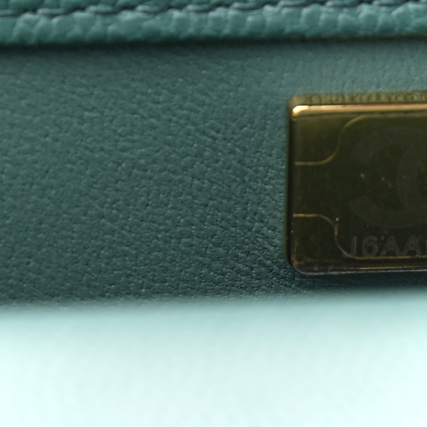 Caviar Quilted Lizard Embossed Mini Coco Handle Flap Green