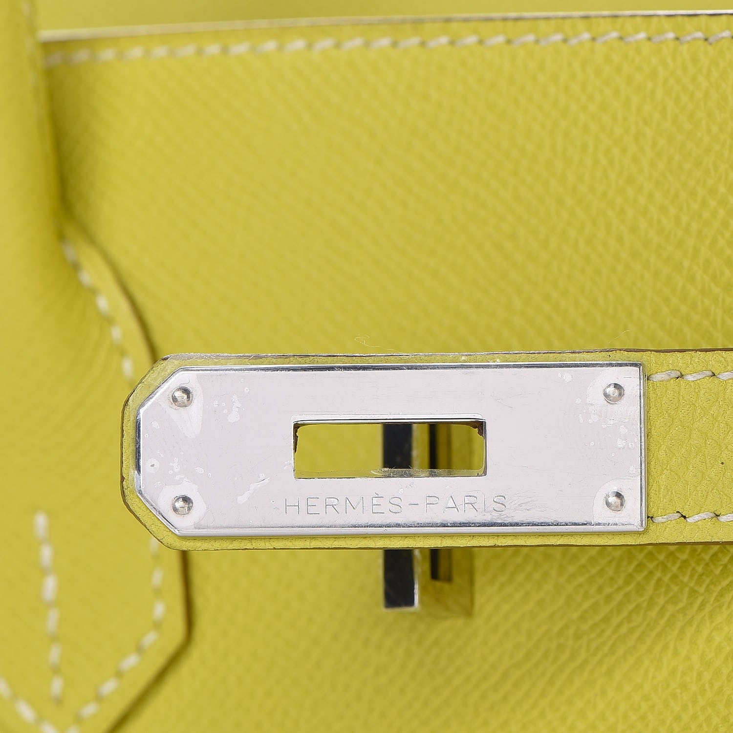 Hermes Epsom Candy Birkin 35 Lime Gris Perle 11 of 33