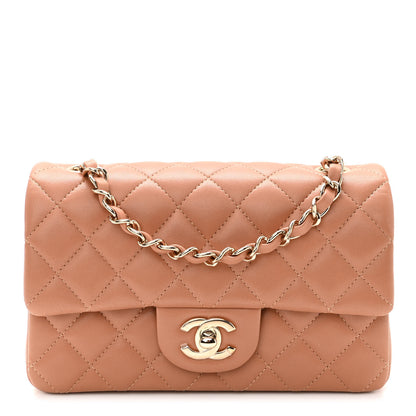 Chanel Lambskin Quilted Mini Rectangular Flap Brown 1 of 10