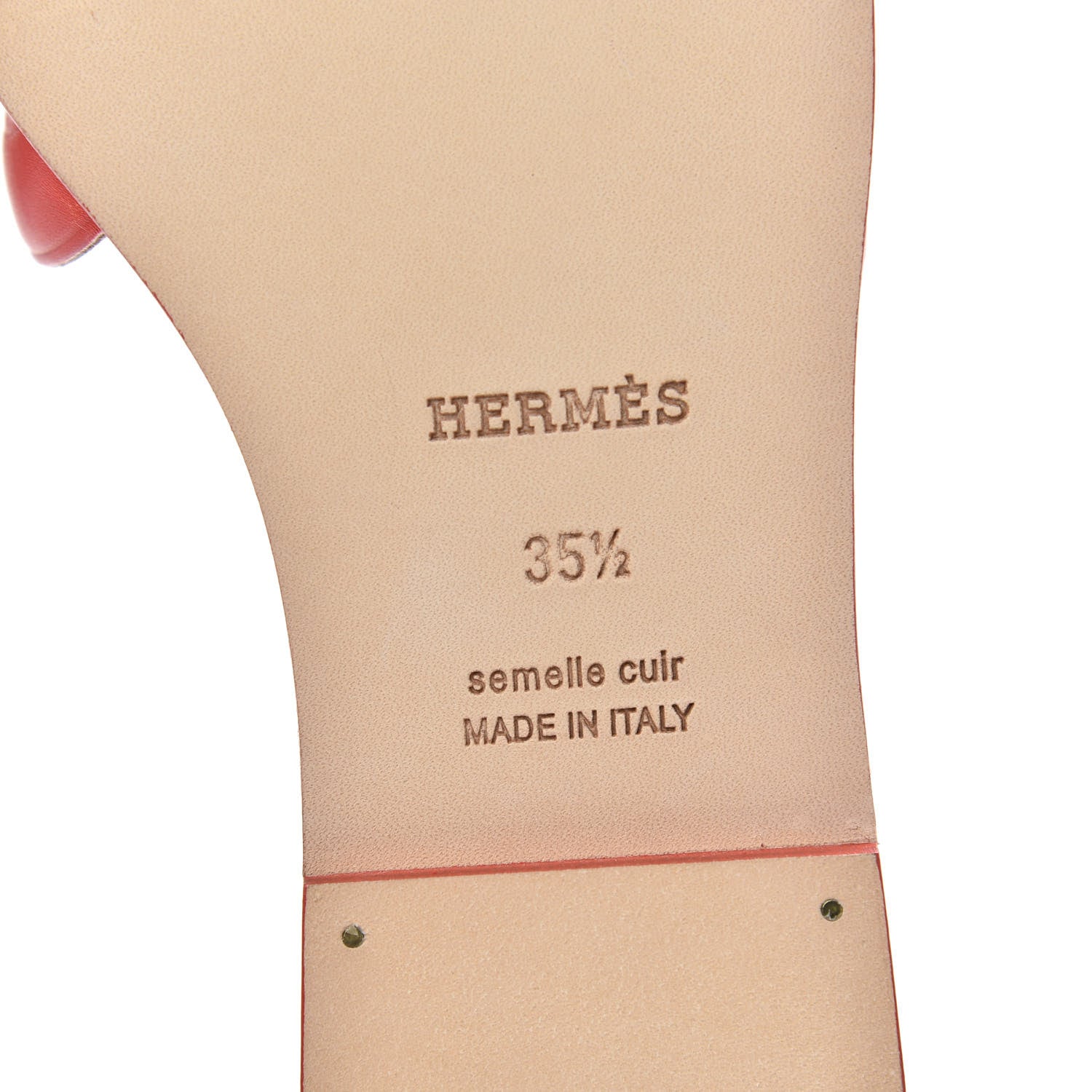 Hermes Calfskin Omaha Sandals 35.5 Pavot 7 of 9