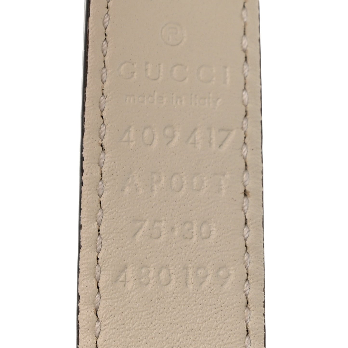 Calfskin Double G 20mm Belt 75 30 Mystic White