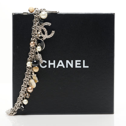 Chanel Enamel Pearl Charm Short Necklace Silver 6 of 6
