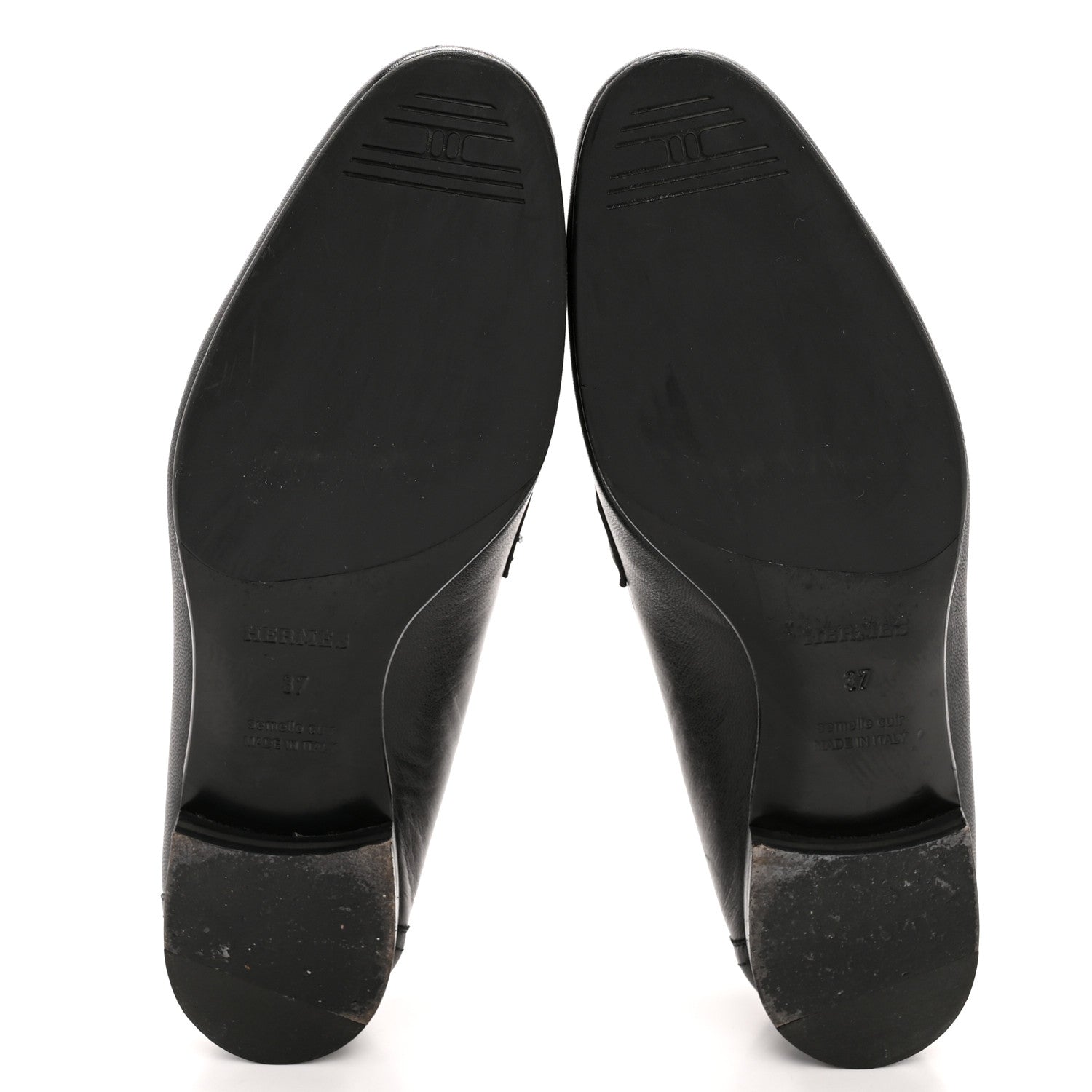 Hermes Goatskin Womens Paris Loafers 37 Black 6 of 10