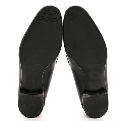 Hermes Goatskin Womens Paris Loafers 37 Black 6 of 10
