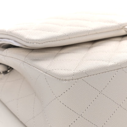 Chanel Caviar Quilted Medium Double Flap White 6 of 13