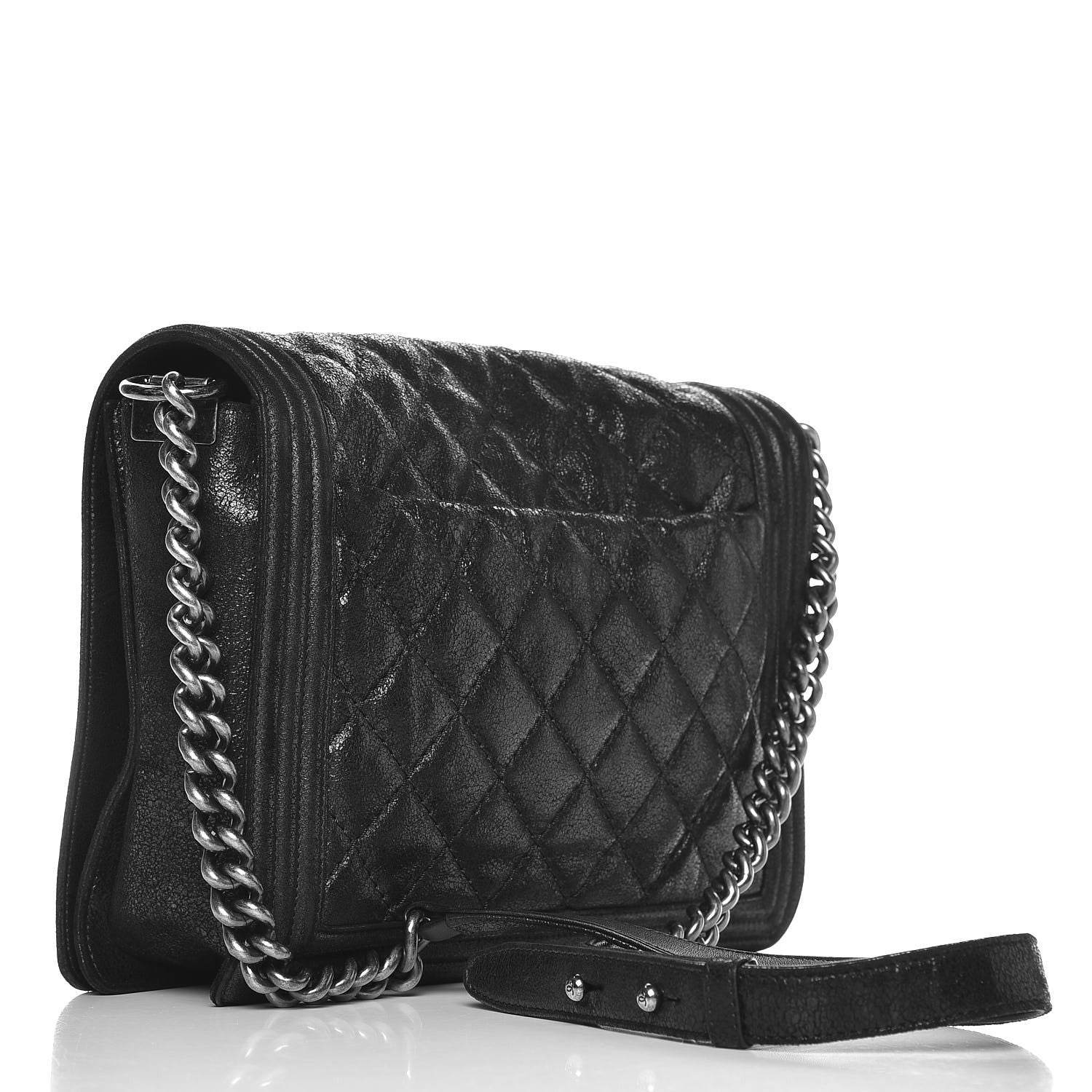 Chanel Iridescent Calfskin Quilted New Medium Gentle Boy Flap Black 3 of 7