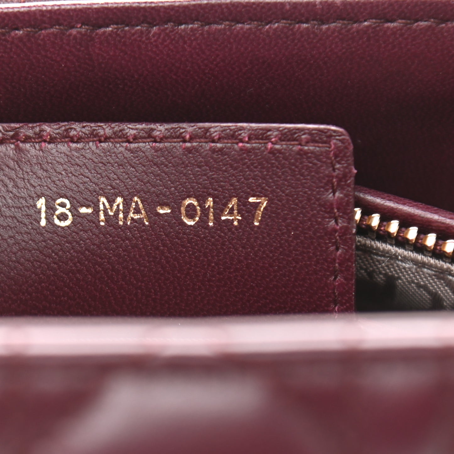 Lambskin Cannage Medium Lady Dior Aubergine