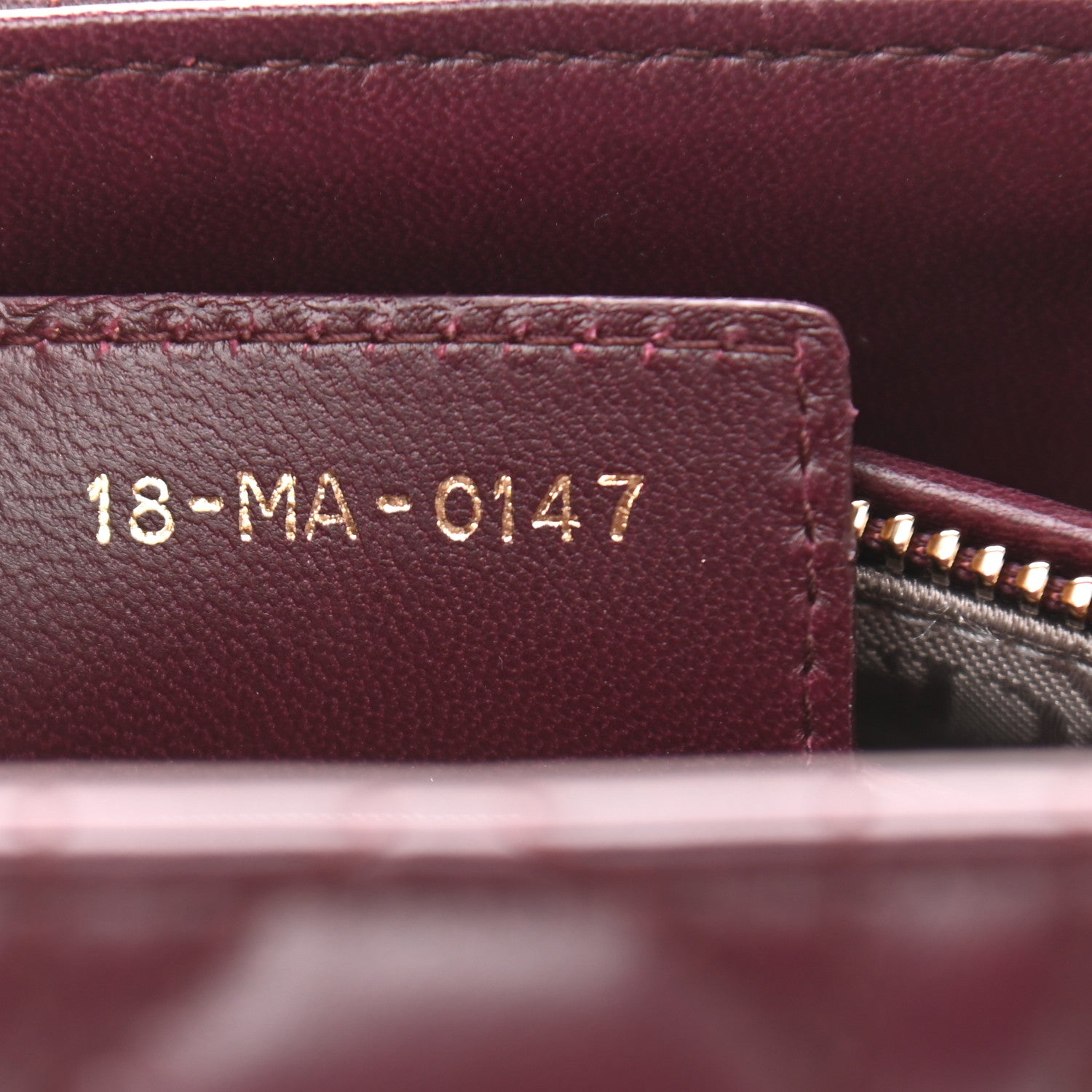 Christian Dior Lambskin Cannage Medium Lady Dior Aubergine 9 of 12