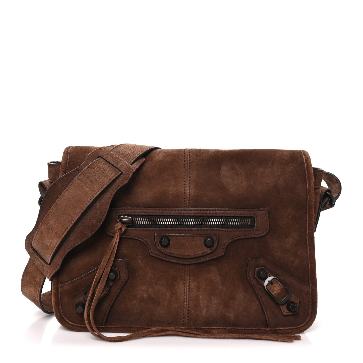 Balenciaga Waxed Suede Calfskin Classic Hardware Le City Flap Light Espresso 1 of 8