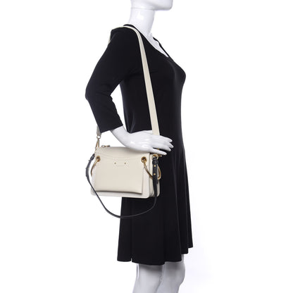 Chloe Calfskin Suede Small Roy Bag Natural White 2 of 9
